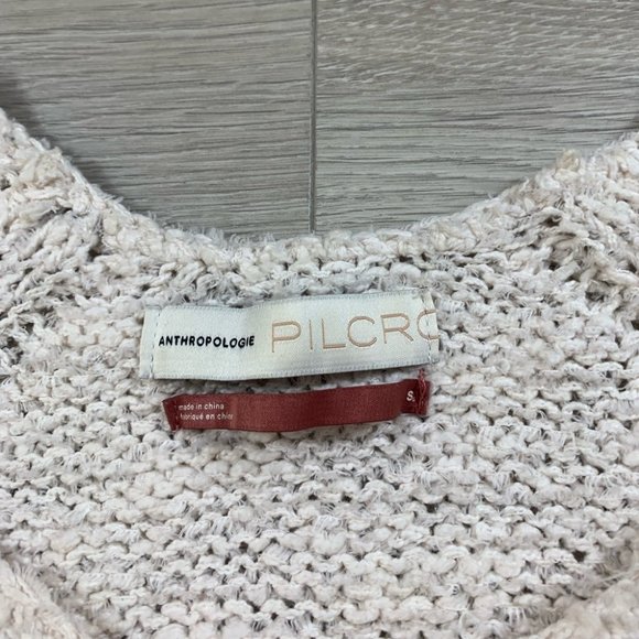 ANTHROPOLOGIE Pilcro Luna Pointelle Sweater Cream - Picture 7 of 14
